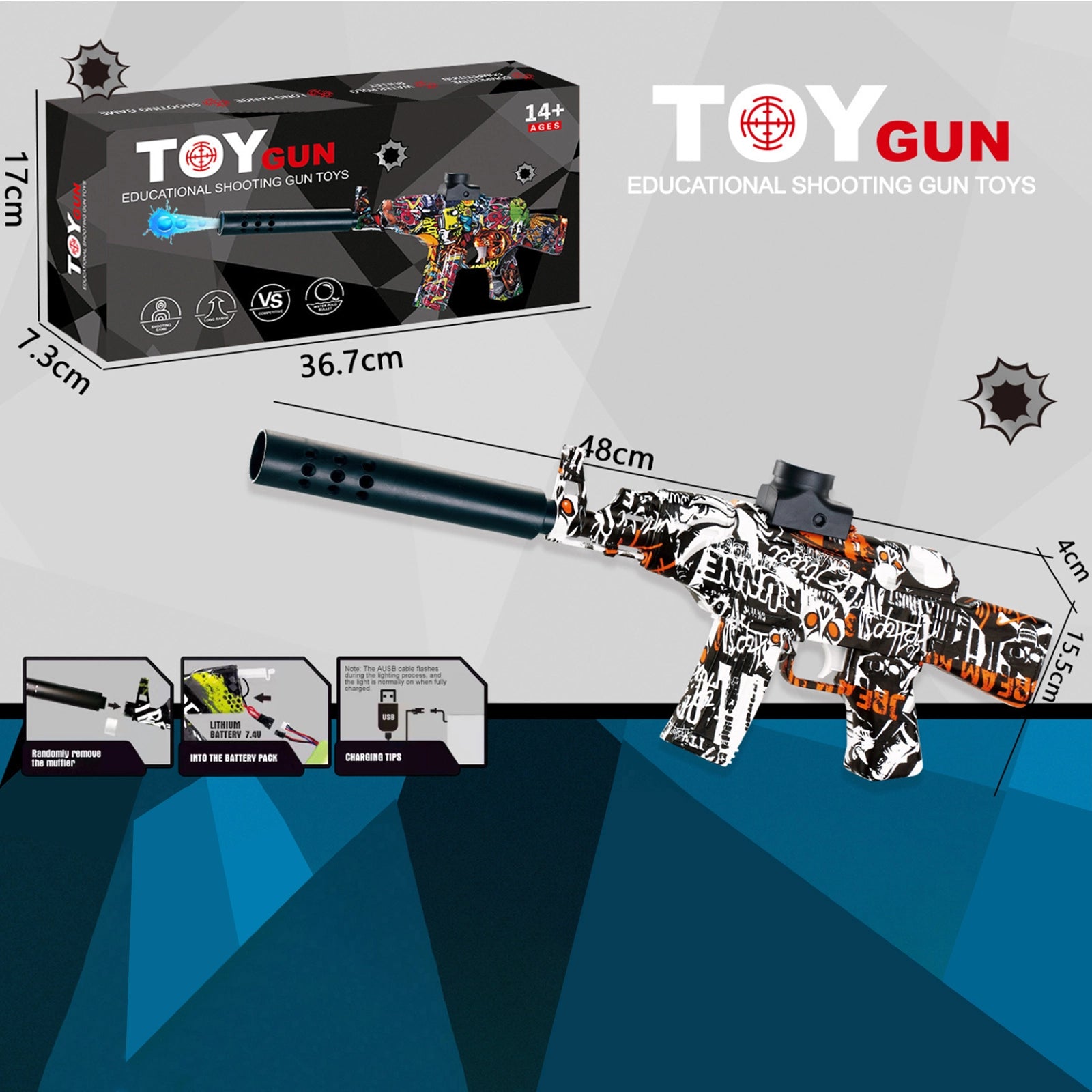 Electric Mini AK47 Full Auto Orbeez Blasters