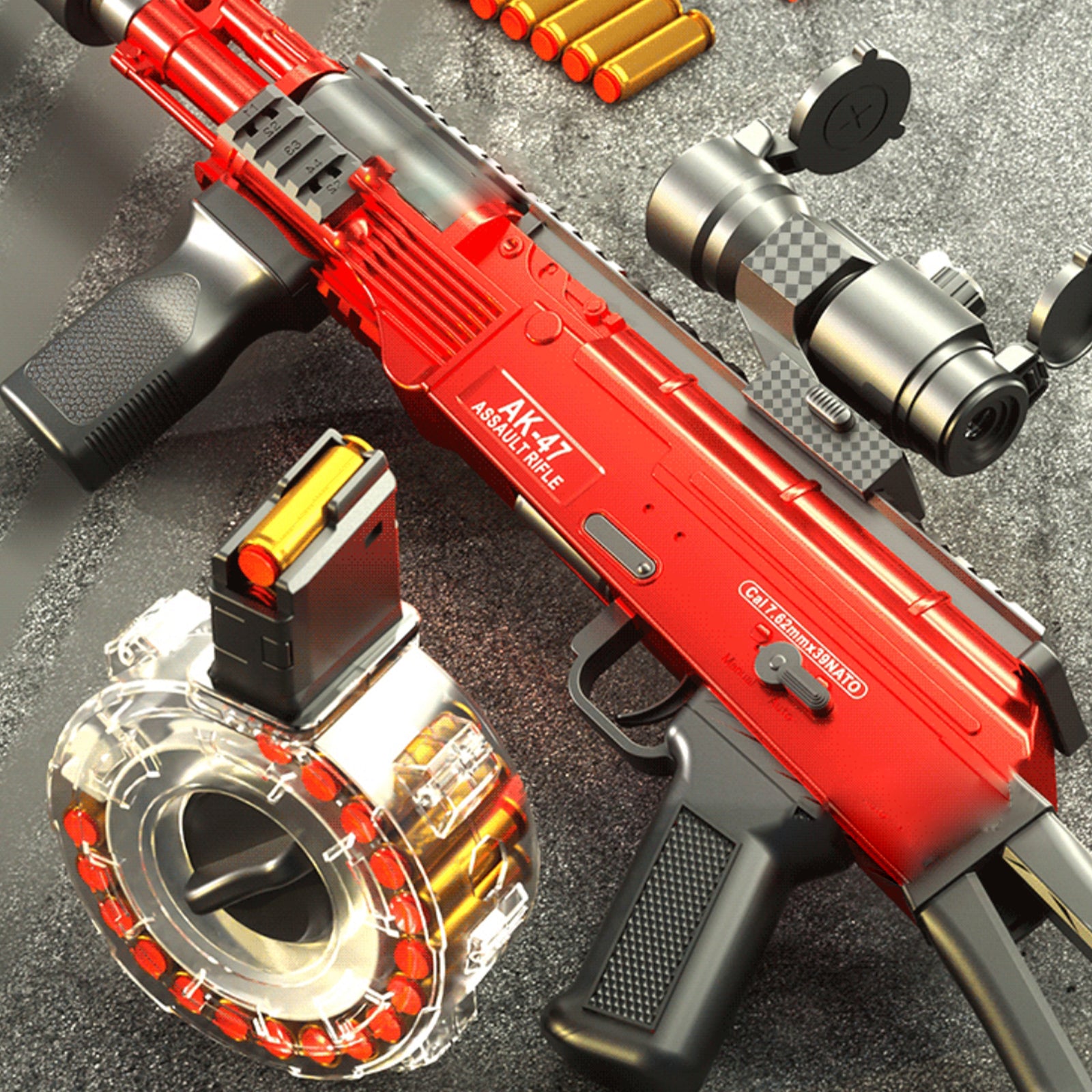 Electric Realistic Nerf Full Automatic Rifle Gun AK-74U