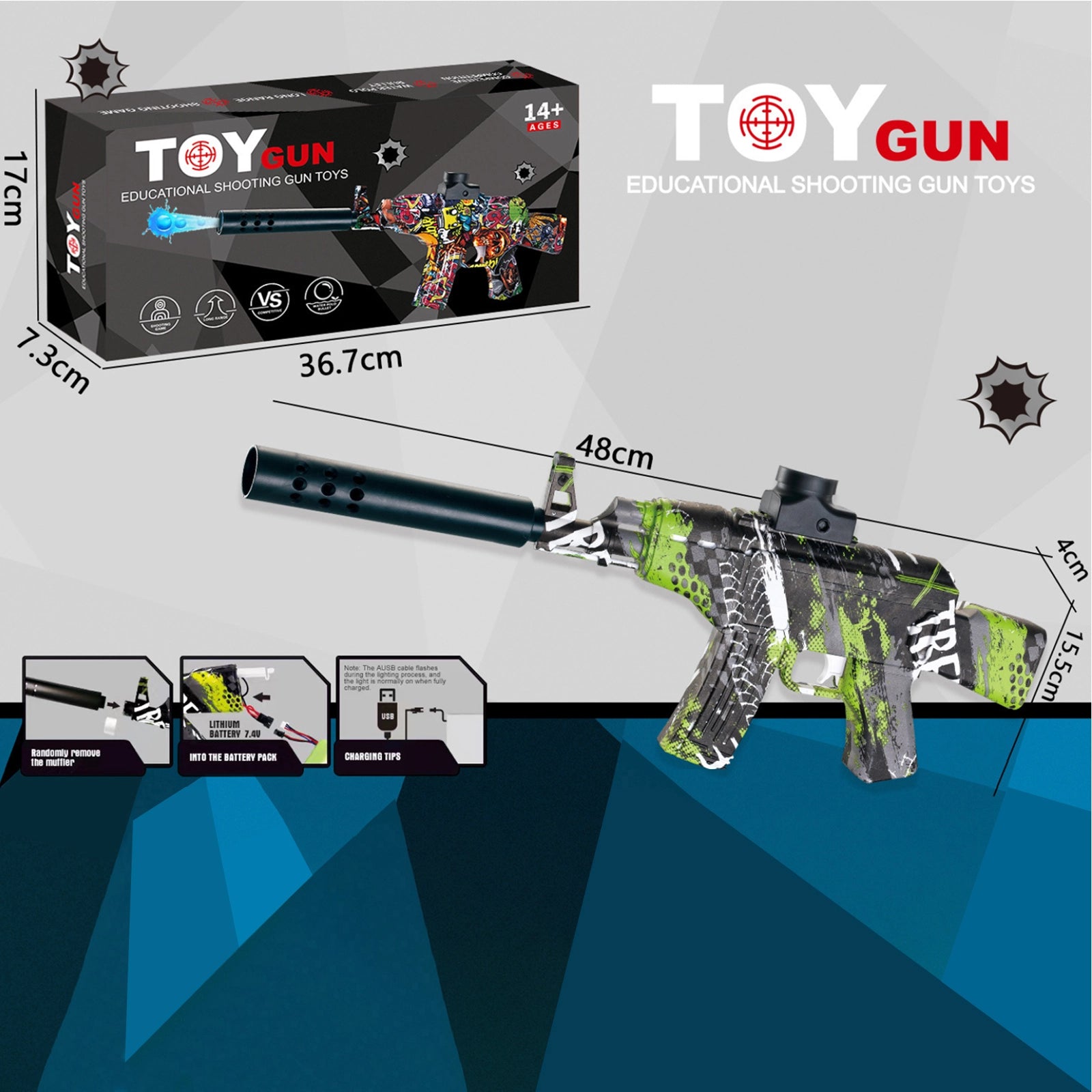 Electric Mini AK47 Full Auto Orbeez Blasters