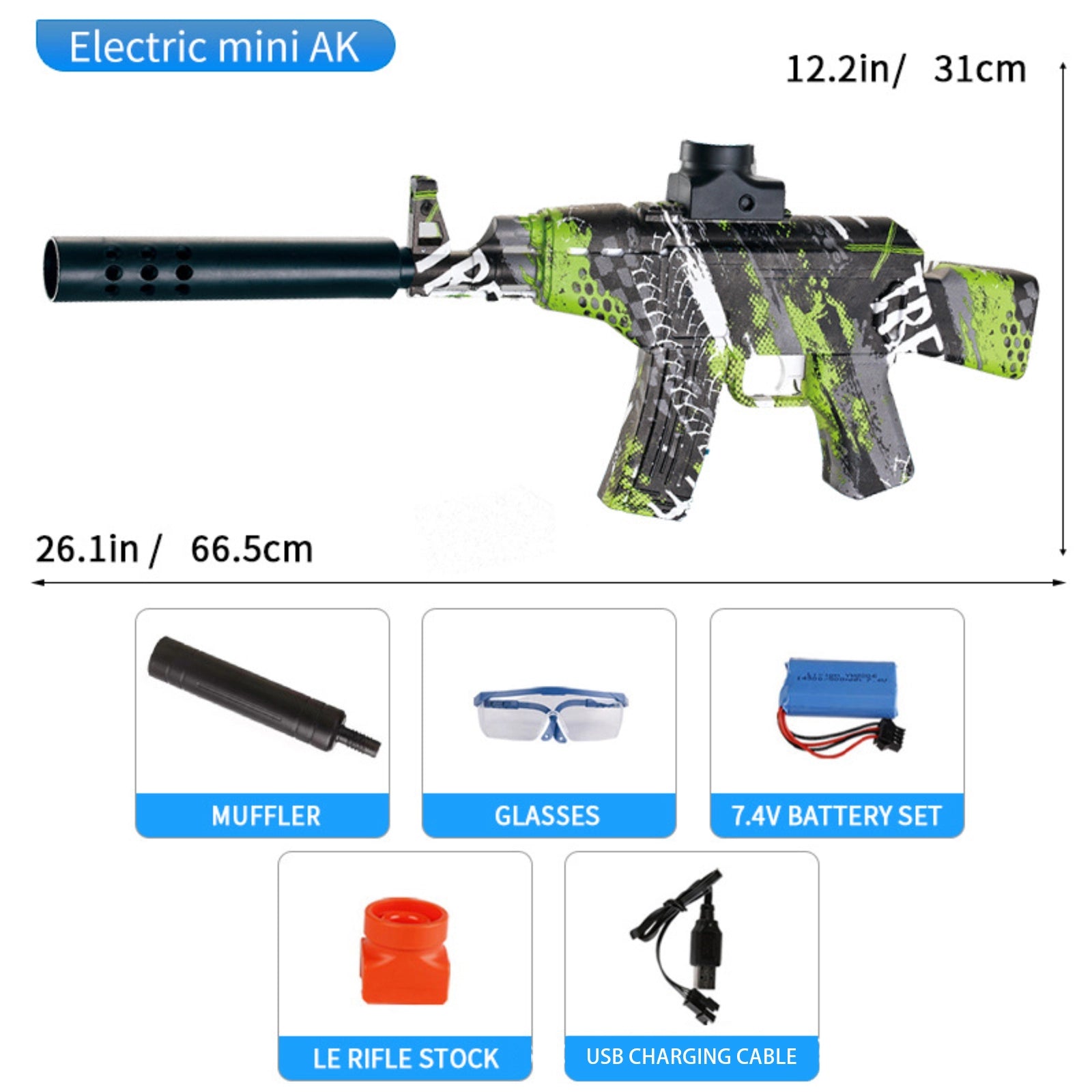 Electric Mini AK47 Full Auto Orbeez Blasters