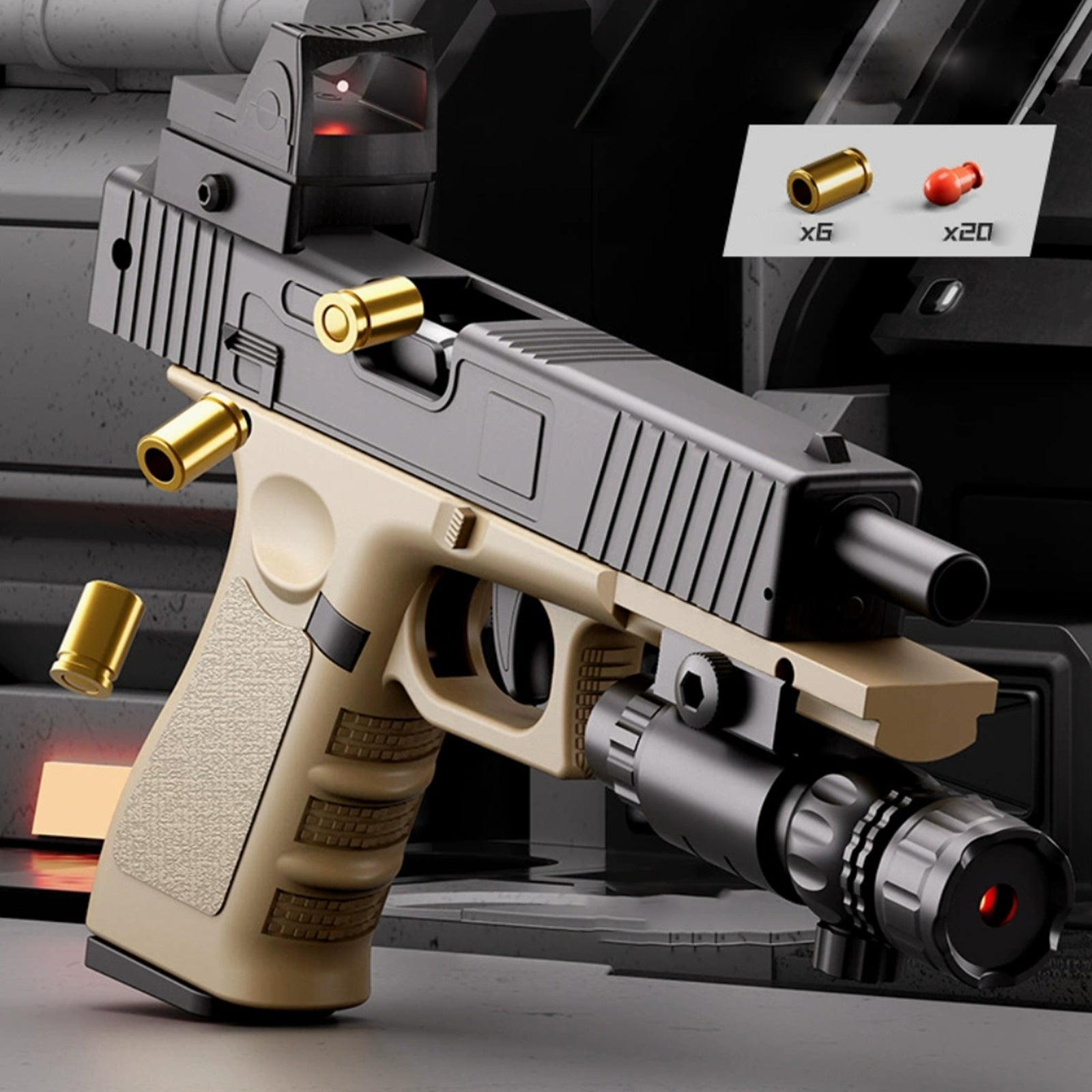 Realistic Semi-Automatic Glock Nerf Pistol - G18