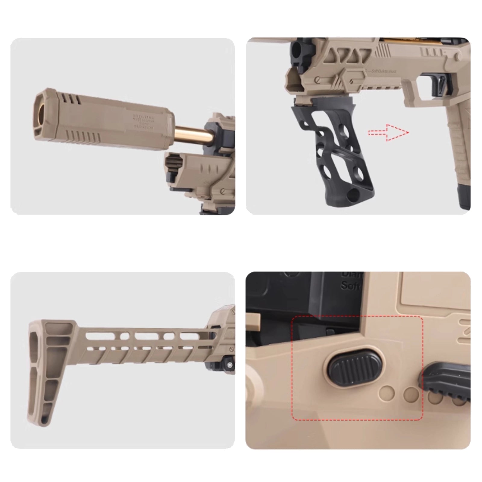 Manual Single Shot Toy Blaster Pistol Plus - Sand