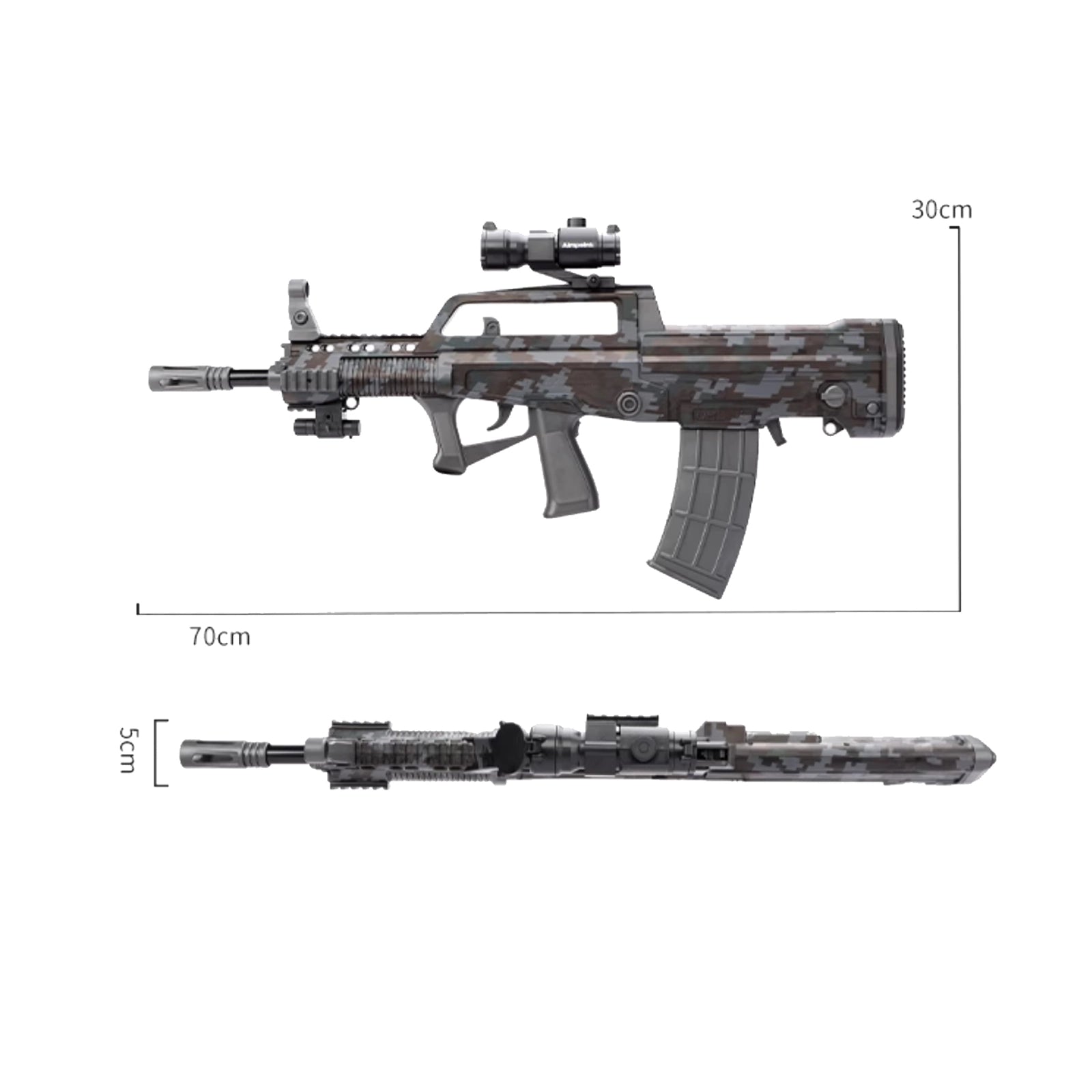 Realistic Camouflage Pattern Foam Darts Automatic Rifle With Scope - QBZ 95
