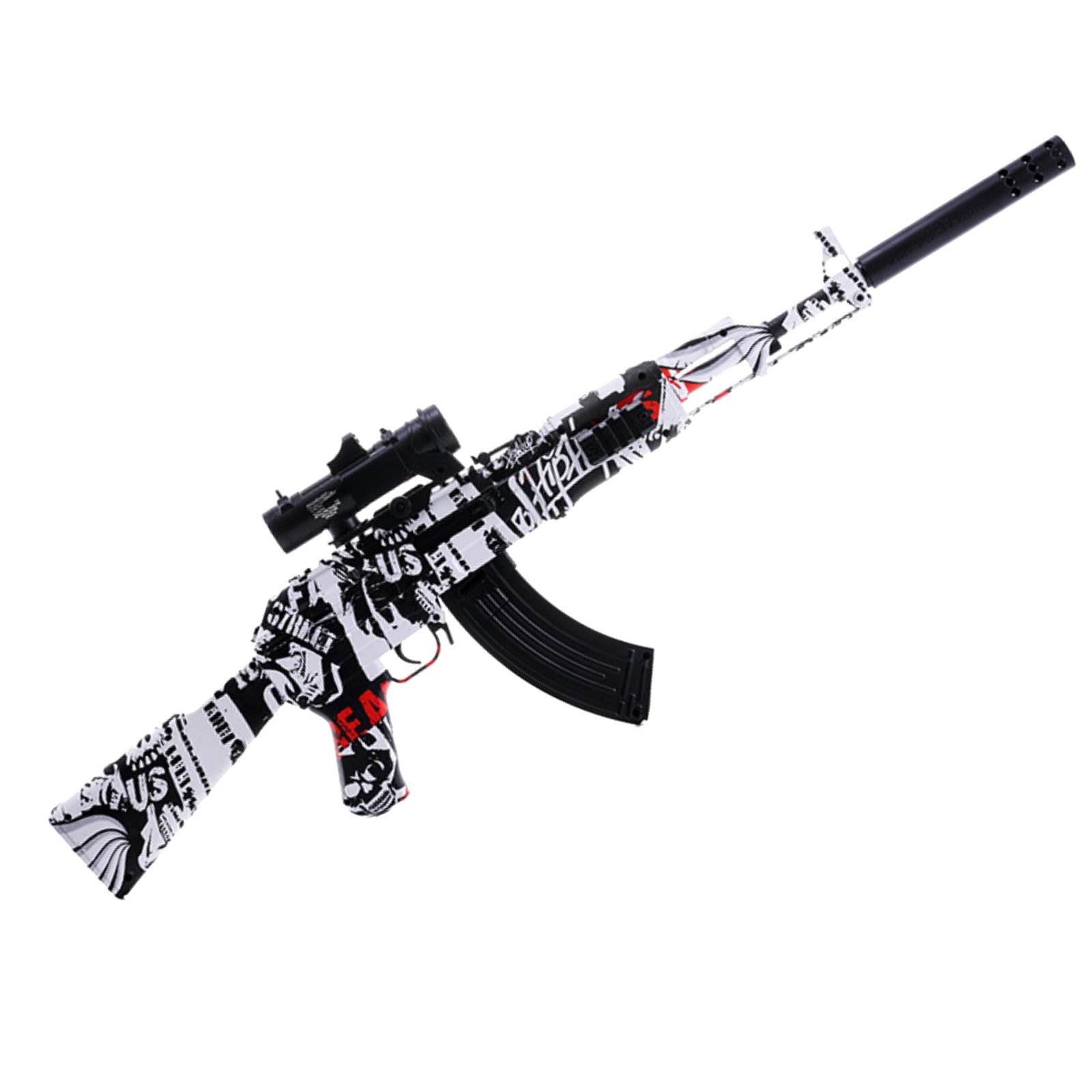 Splatter Painted Rifles Charger AK47 Splatter Ball Automatic Rifle Gun
