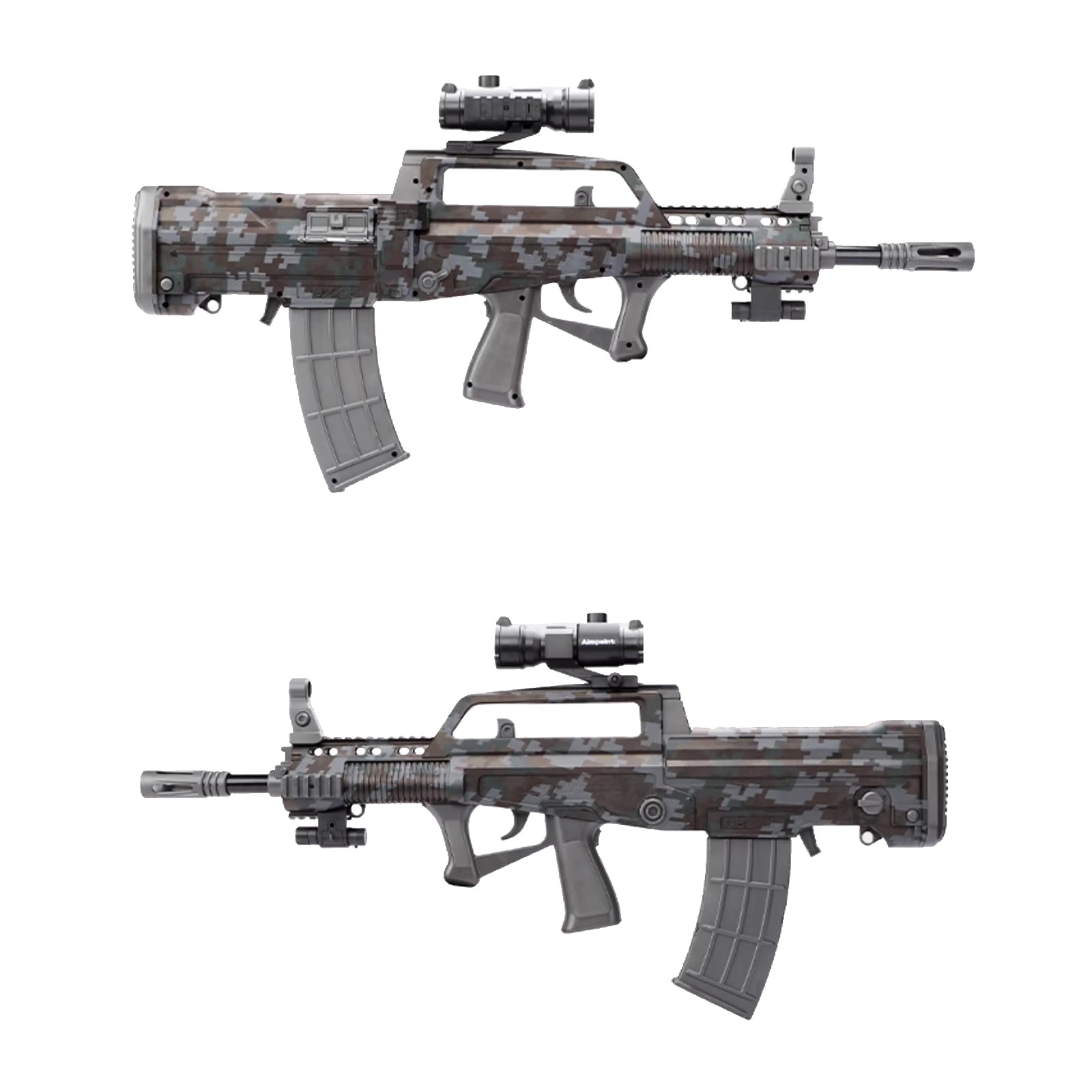 Realistic Camouflage Pattern Foam Darts Automatic Rifle With Scope - QBZ 95