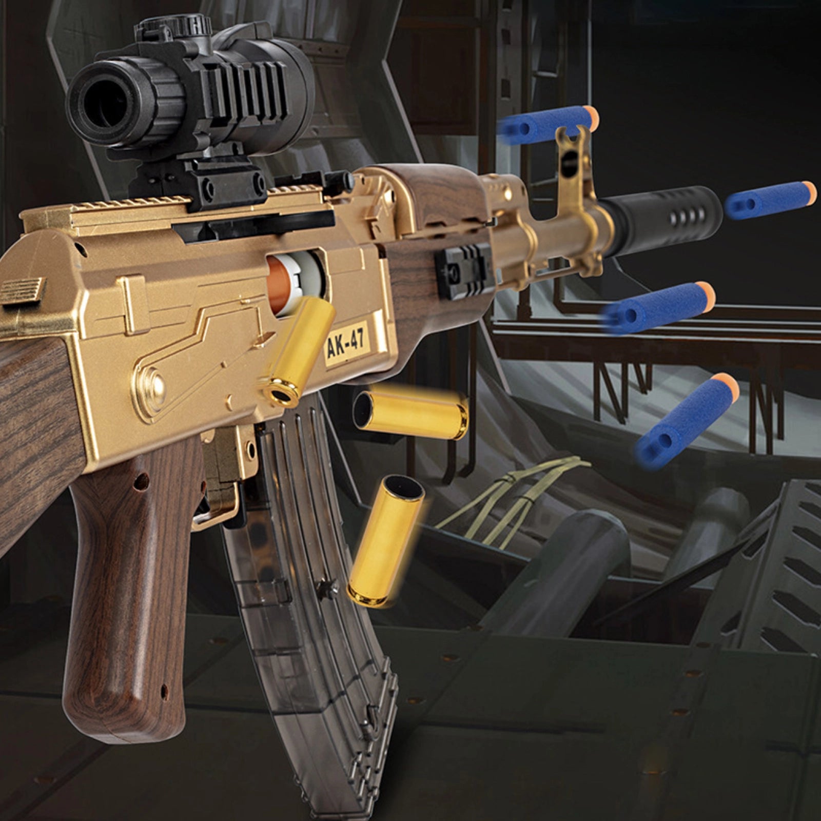 Electric Realistic Nerf Full Automatic Rifle Gun AK74