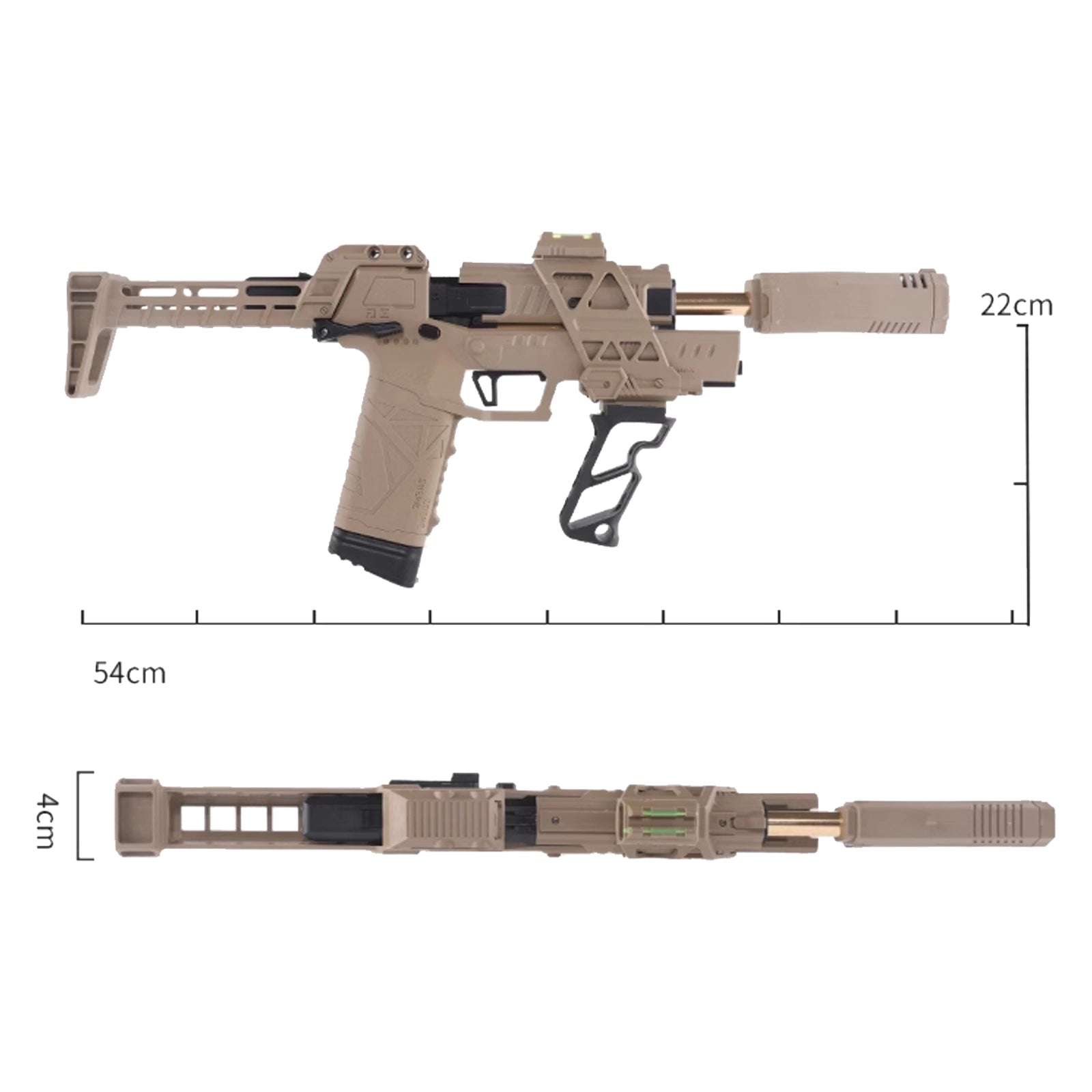 Manual Single Shot Toy Blaster Pistol Plus - Sand