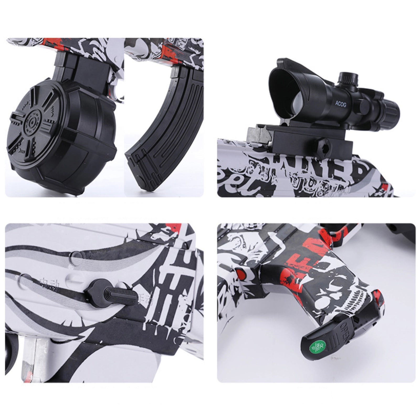 Splatter Painted Rifles Charger AK47 Splatter Ball Automatic Rifle Gun