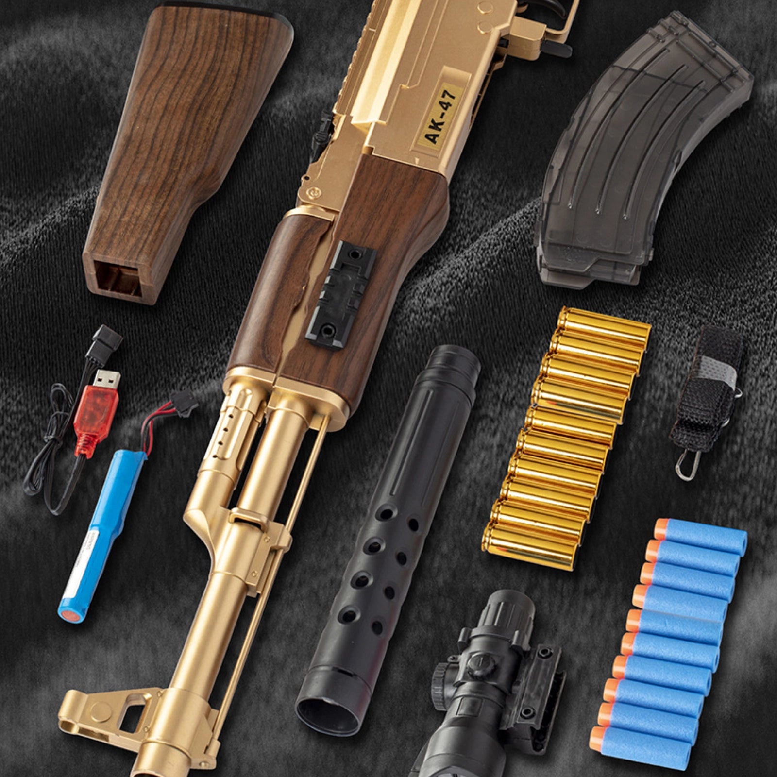 Electric Realistic Nerf Full Automatic Rifle Gun AK74