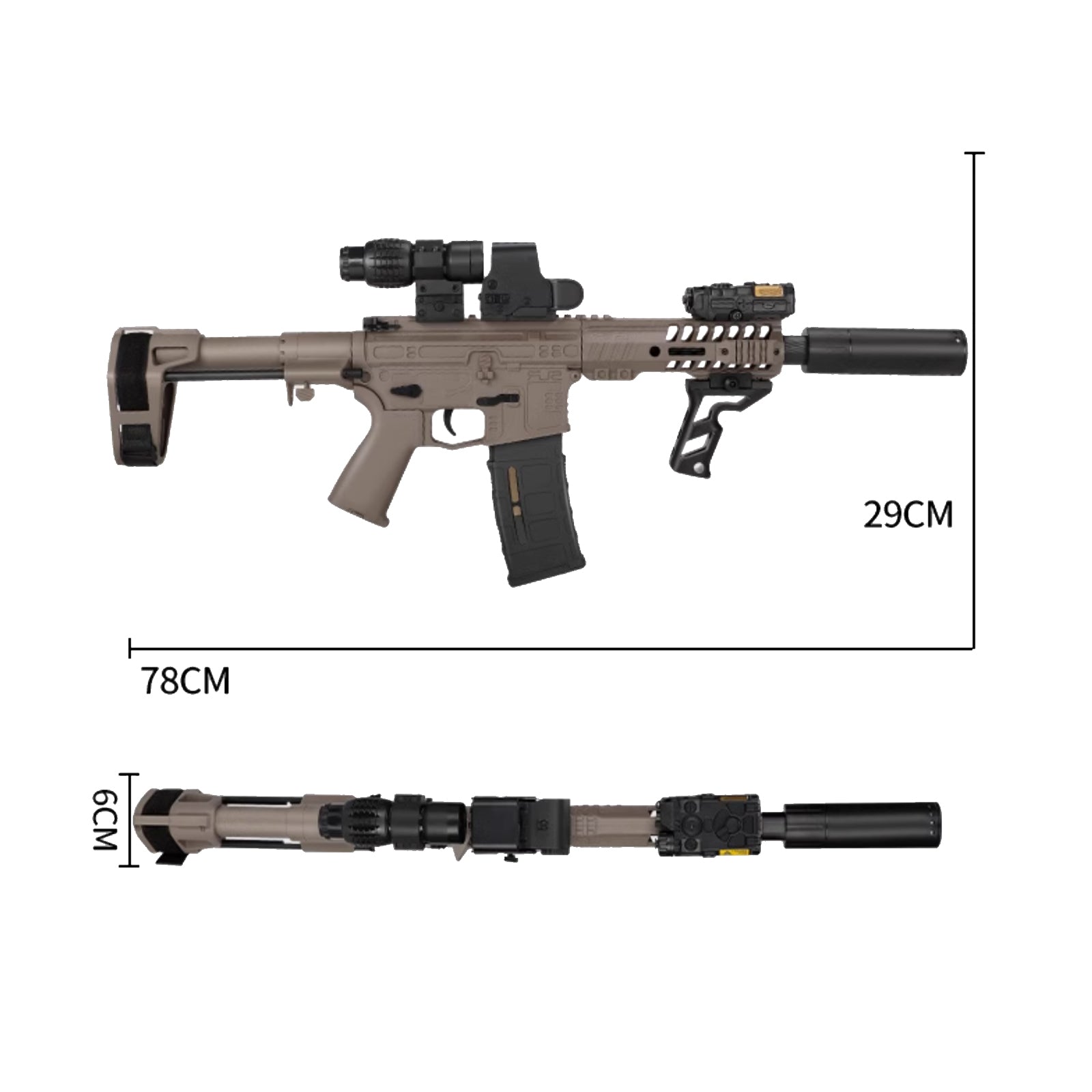 Full Auto Electric Adult SMG Gel Blaster - SLR