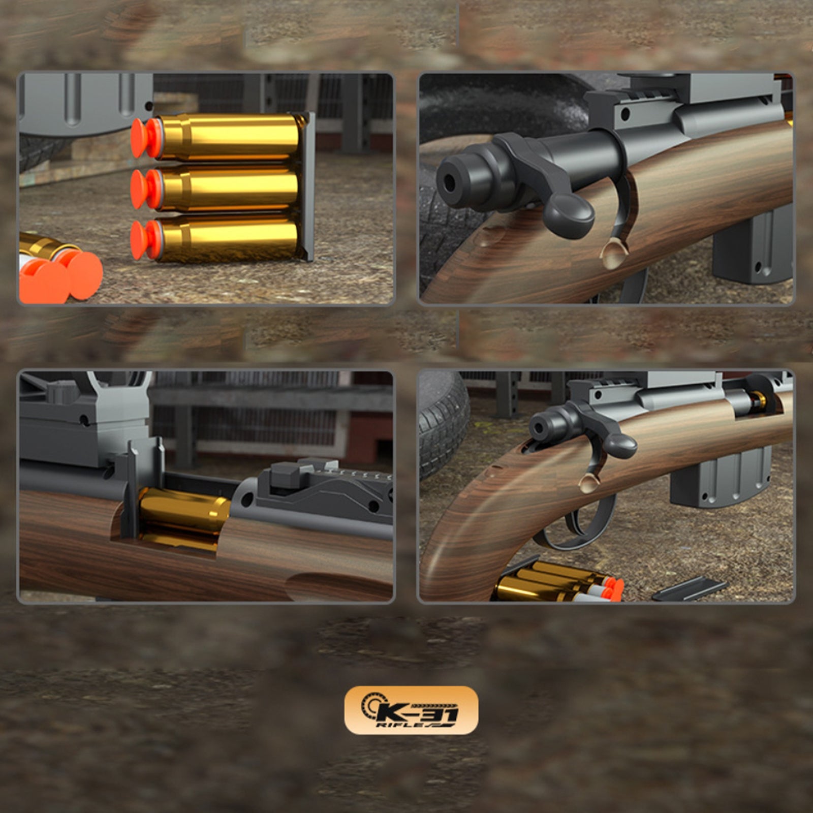 Realistic Shell K-31 Nerf Sniper Rifle