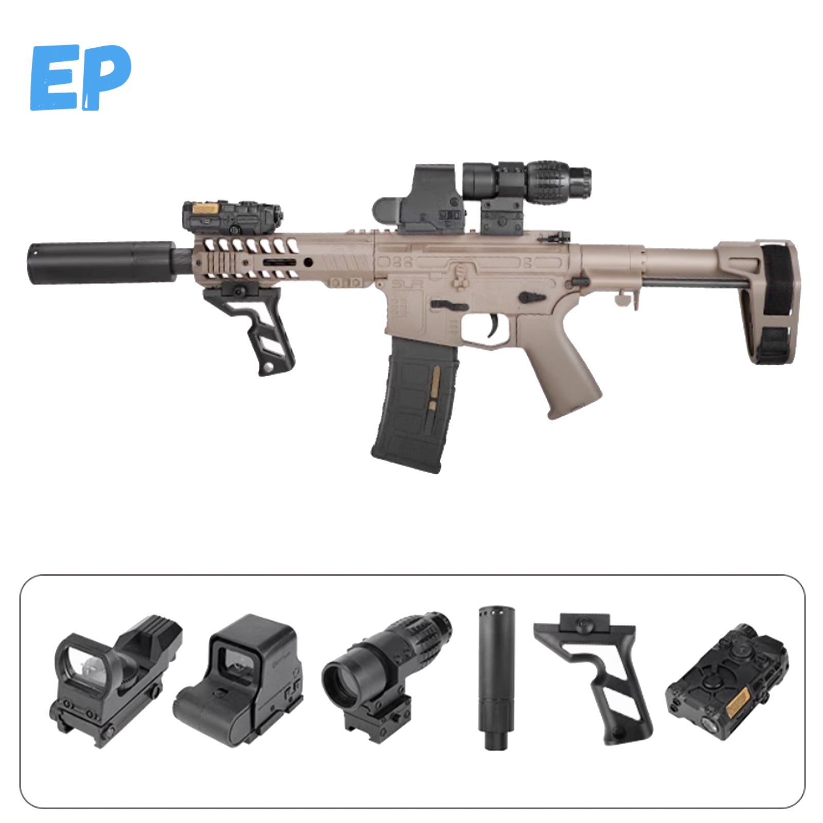 Full Auto Electric Adult SMG Gel Blaster - SLR