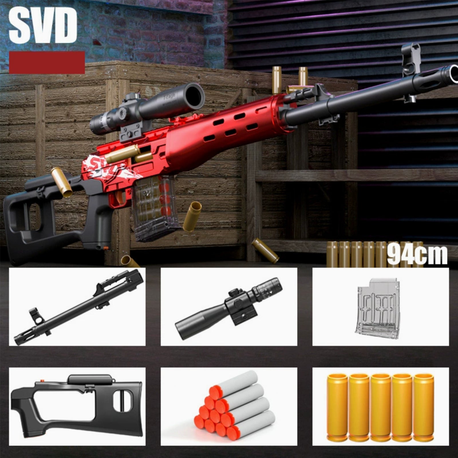 SVD Nerf Sniper Rifle With Scope