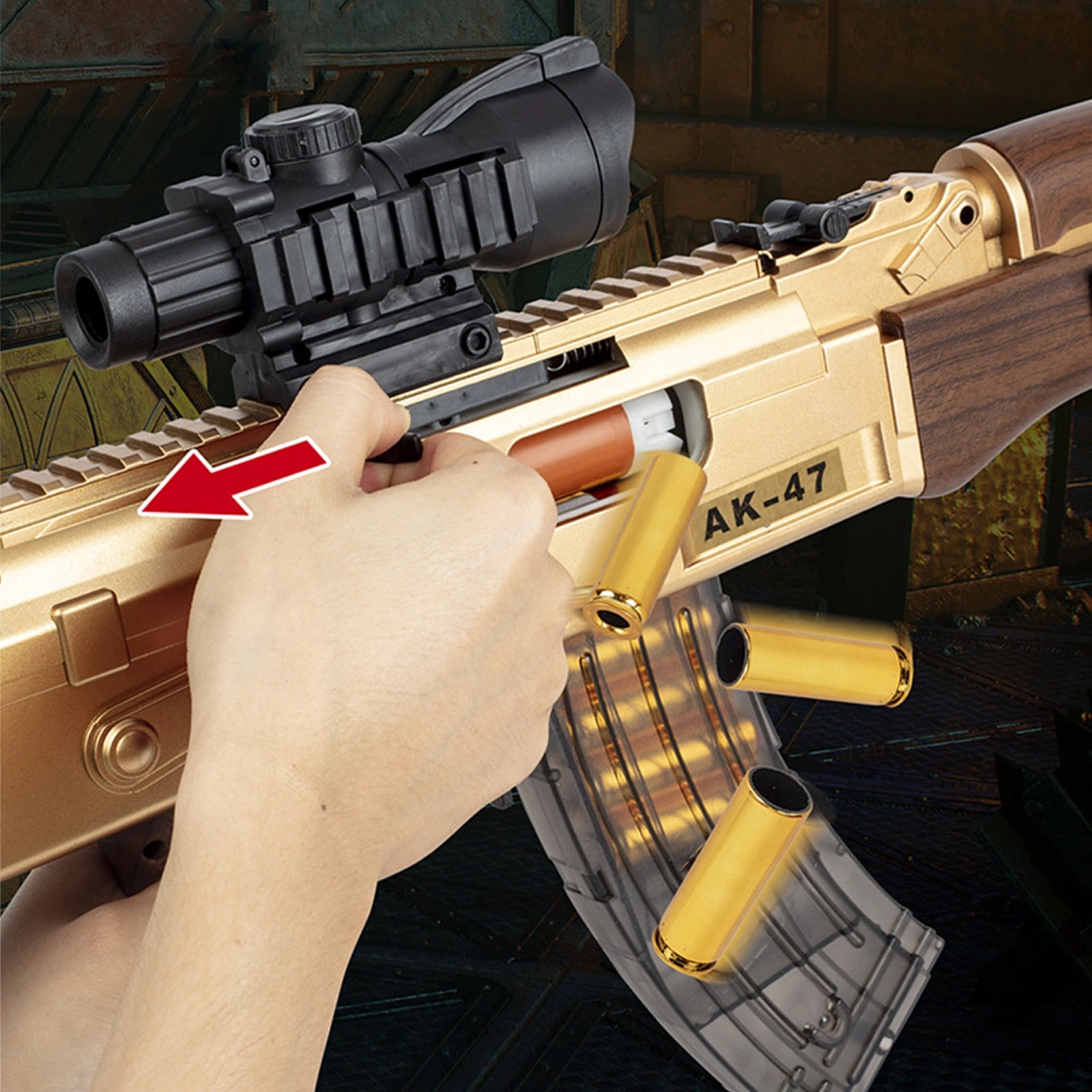 Electric Realistic Nerf Full Automatic Rifle Gun AK74