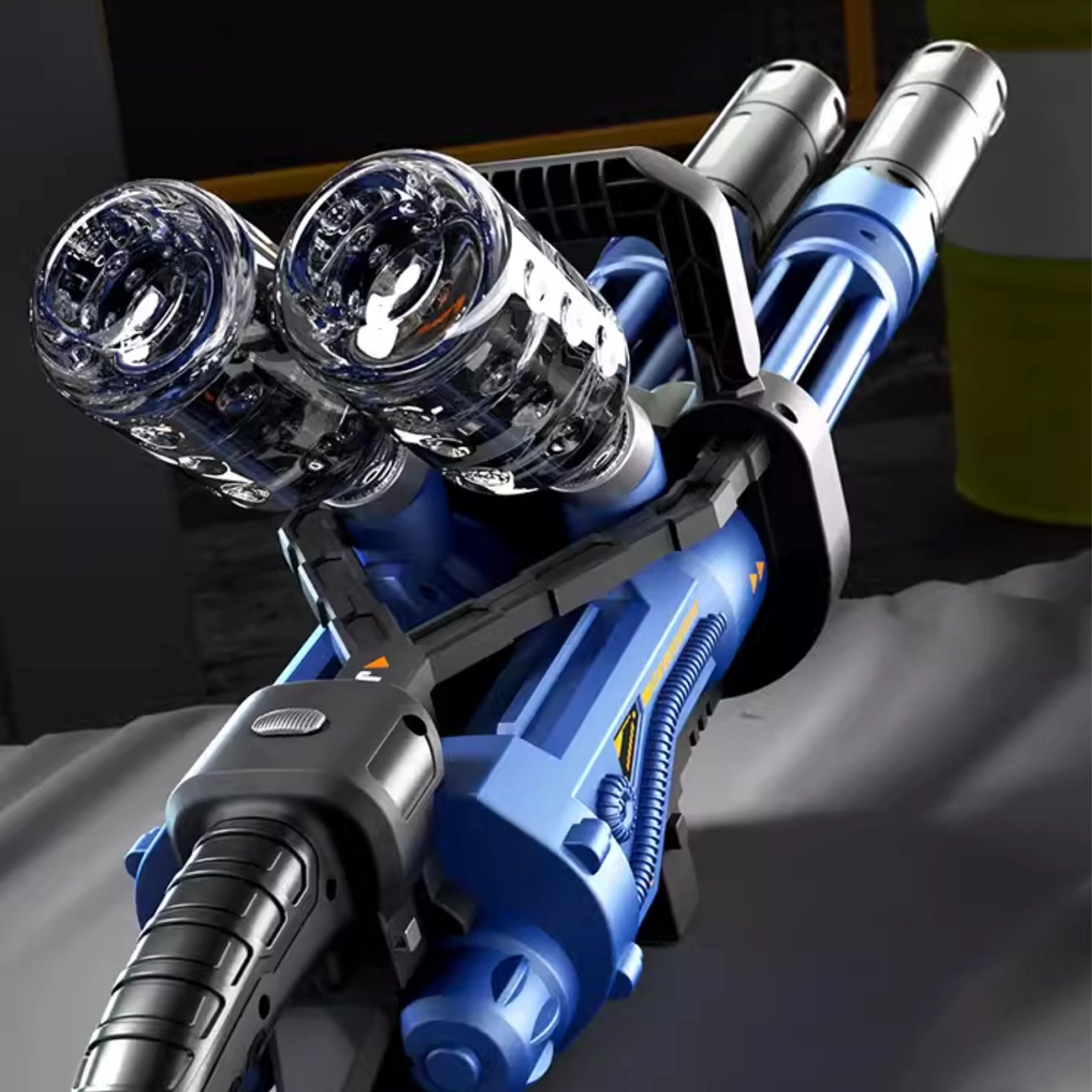 Double-Barreled Gatling Gel Machine Gun With Flash