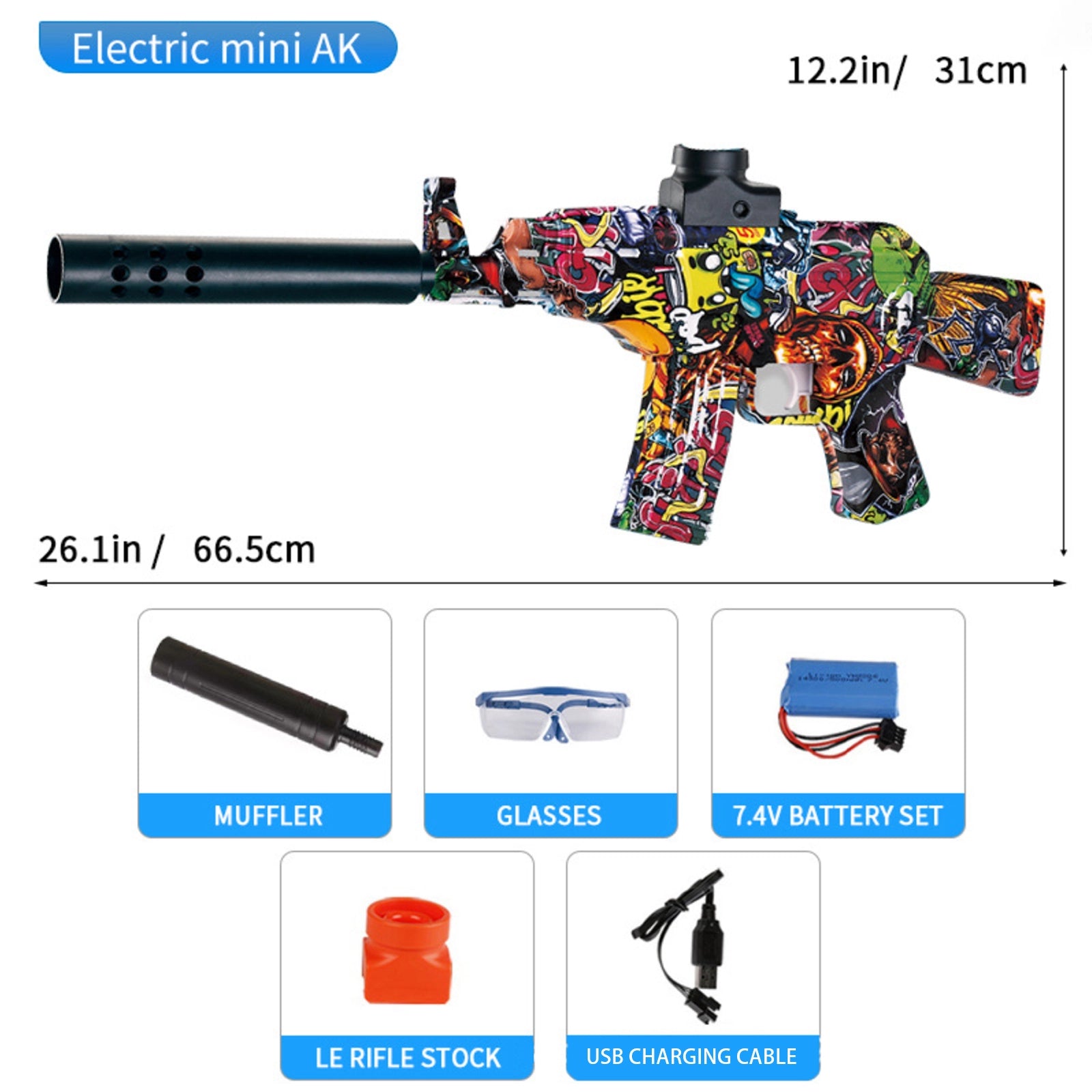 Electric Mini AK47 Full Auto Orbeez Blasters
