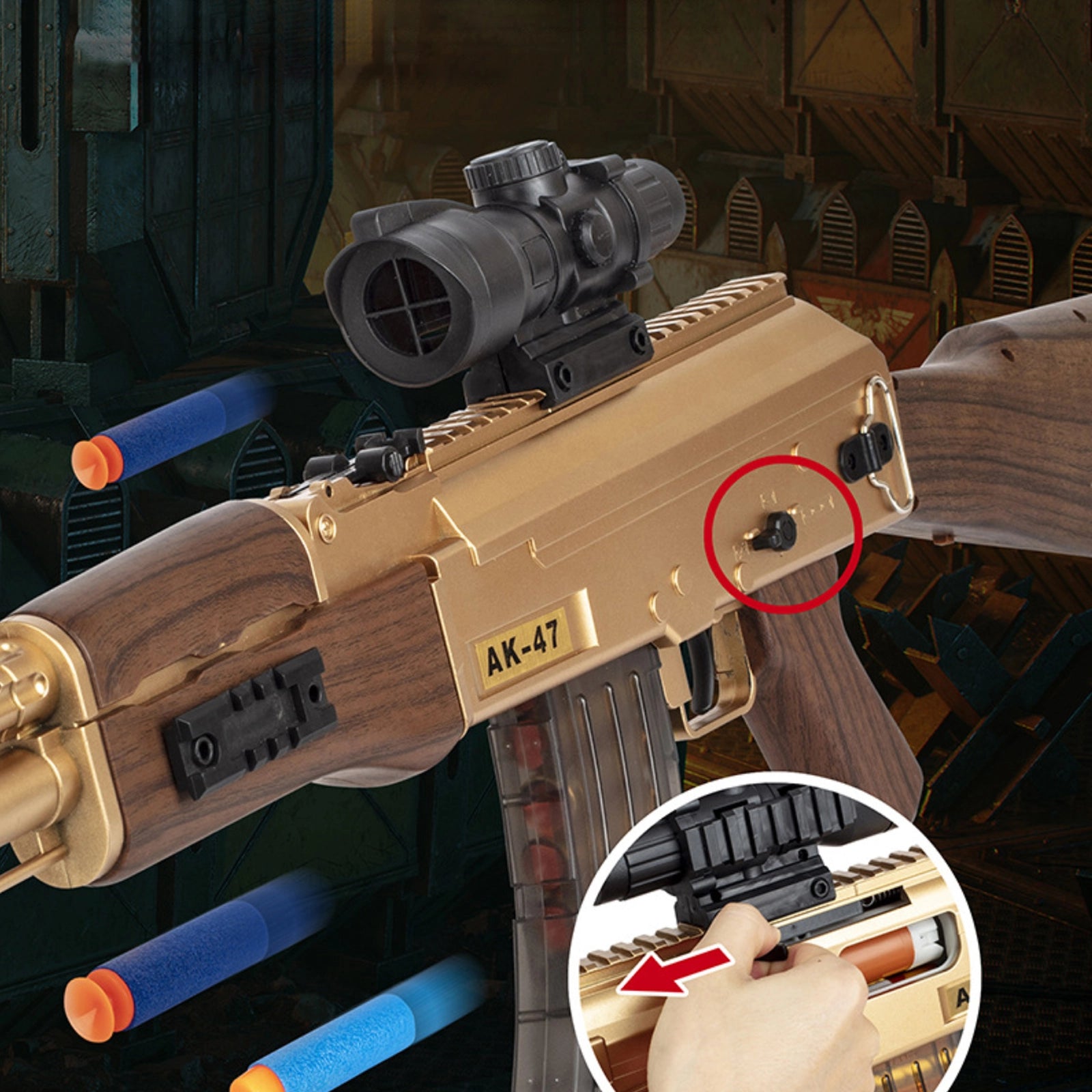 Electric Realistic Nerf Full Automatic Rifle Gun AK74