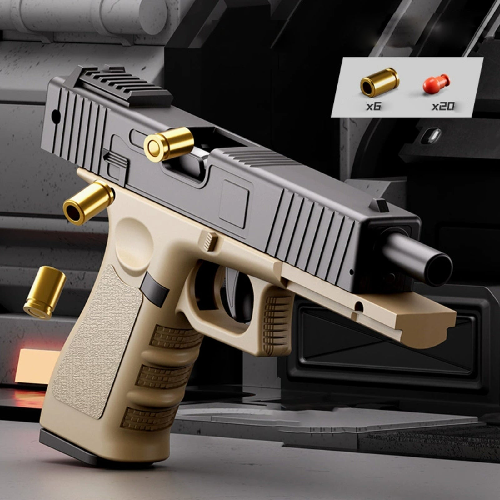 Realistic Semi-Automatic Glock Nerf Pistol - G18