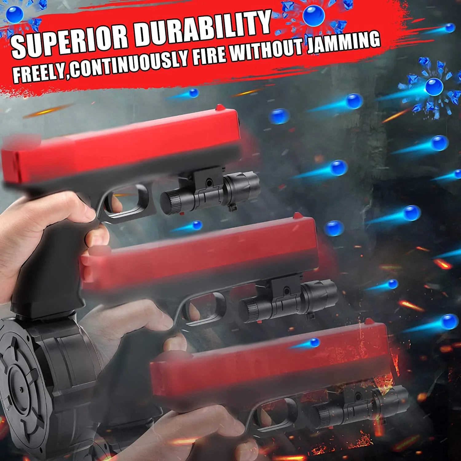 Semi Auto Gel Blaster Gun Glock With Flashlight