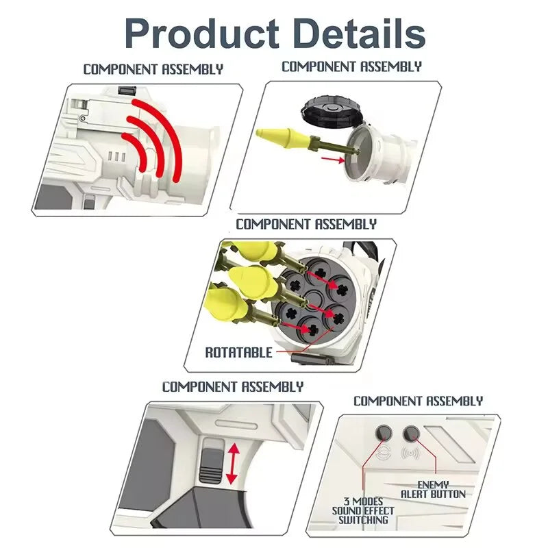 Nerf Toy Gun Rocket Launcher With 6 Rounds